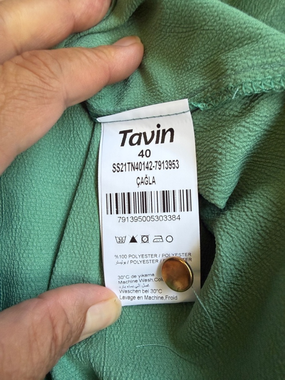 Tavin Green Long Dress Size L (US 8) NWT Long Sleeve Elegant Modest - Picture 7 of 7
